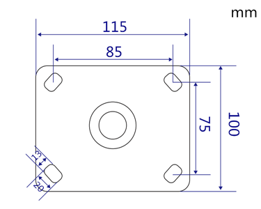 8-Zoll-Räder Aus Schwarzem Gusseisen Für Möbel