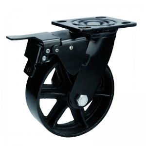 Black Caster Wheel With Double Brakes