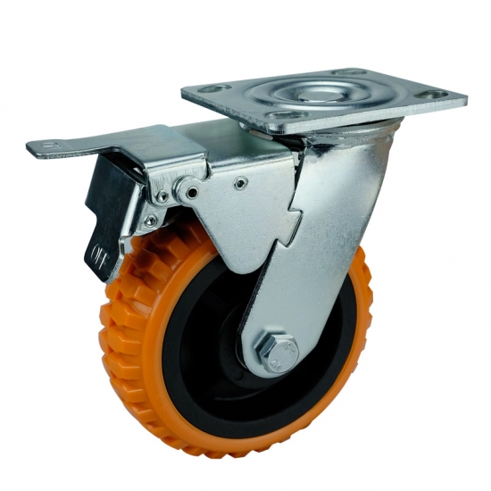PU Caster Wheels Total Brakes