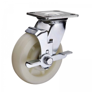 Nylon Caster Wheel With Side Brake