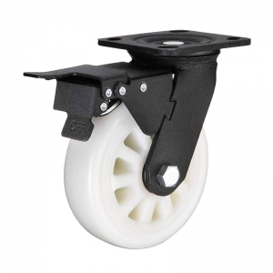 nylon caster wheel with double brakes