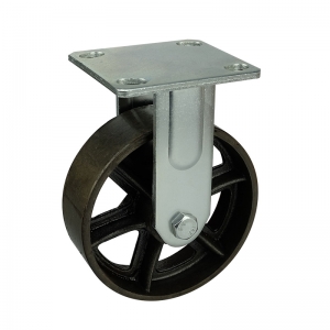 heavy duty cast iron rigid caster wheel
