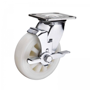nylon caster wheel with side brake