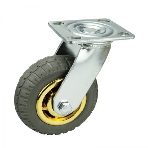 Gray Elastic Rubber Swivel Casters Wheels