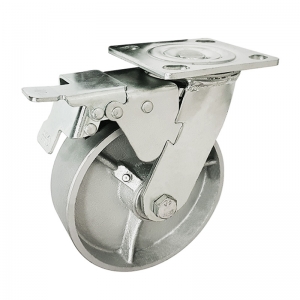 Silver Caster Wheel With Double Brakes