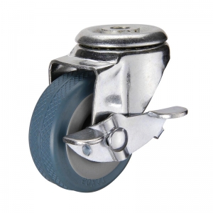Light duty bolt hole rubber caster wheel
