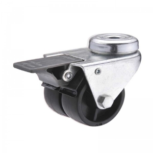 Plastic bolt hole twin-wheel caster locks