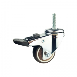 Light duty brown swivel TPR caster wheel with brakes