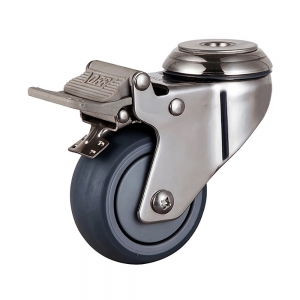 Medium duty stainless caster with brake