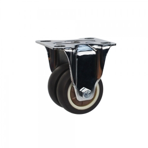 Light duty rigid brown TPR caster wheel with brake