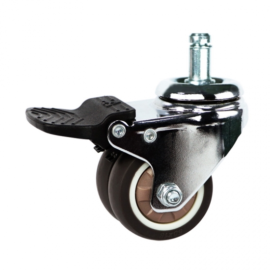 Light duty swivel brown TPR caster wheel with lock