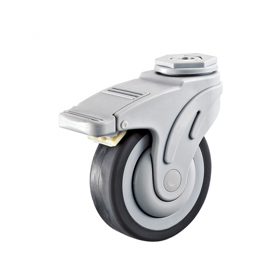 Bolt Hole Swivel TPR Medical Caster Wheels