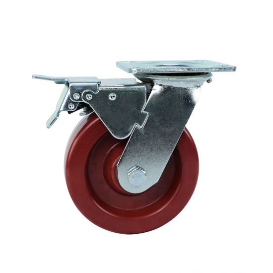 High heat resistant swivel caster wheels with brakes