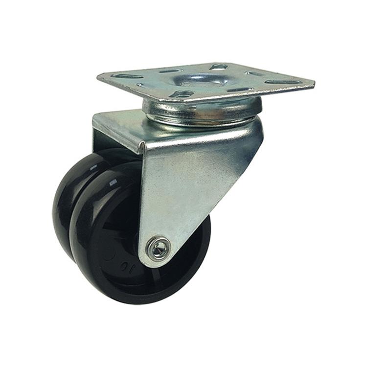 50mm plasitc twin-wheel casters with brakes