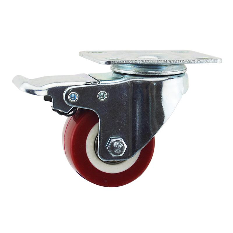 Light duty swivel casters with total brake