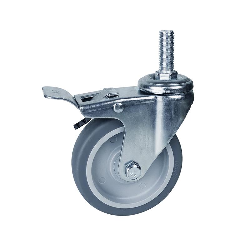 4 inch bolt hole swivel TPR casters