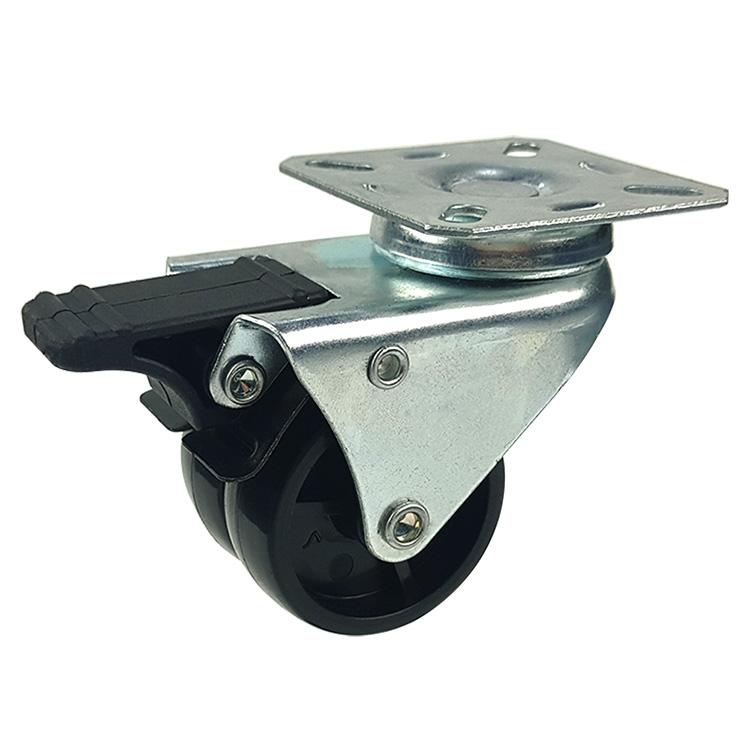 50mm plasitc twin-wheel casters with brakes