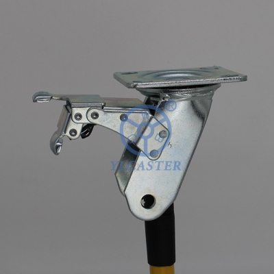  4x2 Inch Swivel Plate-Mount Caster Rig With Brakes For Heavy Duty Industrial Castors China Fork Manufacturer 