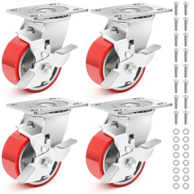 Polyurethane Caster Wheel With Side Brake