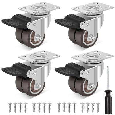 Light duty L board TPR caster wheel with brake
