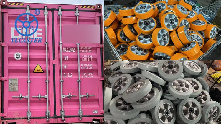 PU-Räder mit Aluminiumkern und Gummiräder mit Aluminiumkern werden nach Chile geliefert
